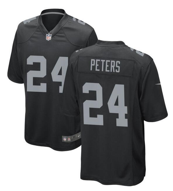 Men's Las Vegas Raiders #24 Marcus Peters Black Stitched Football Game Jersey Men's Las Vegas Raiders #24 Marcus Peters Black Stitched Football Game Jersey